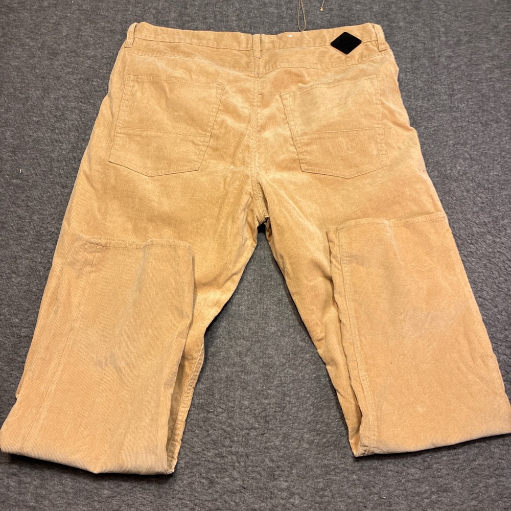 Quiksilver Corduroy Pants Mens 38 Tan Straight Baggy Relaxed Fit